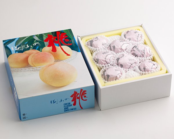 画像3: 清水白桃 中玉（約250ｇ）×ロイヤル8玉入【2026年】（限定100箱） (3)