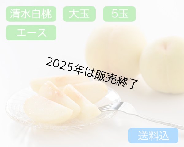 画像1: 清水白桃 大玉（約270ｇ）×エース5玉入【2025年】（限定50箱） (1)