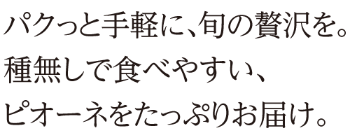 パクっと手軽に、旬の贅沢を。種無しで食べやすい、ピオーネをたっぷりお届け。