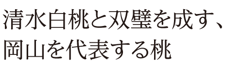 清水白桃と双璧を成す、岡山を代表する桃